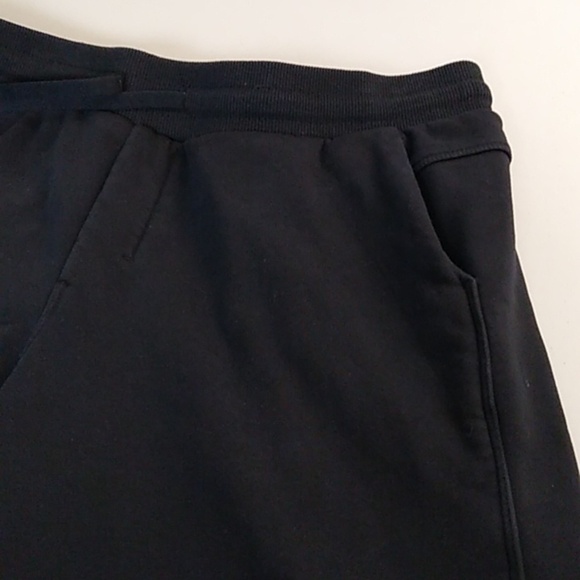Black velour lined drawstring elastic waist joggers sweat pants - Picture 4 of 9